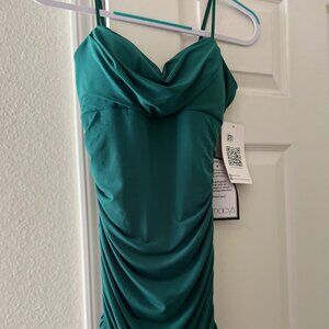 Green Speghetti Strap Mini Dress